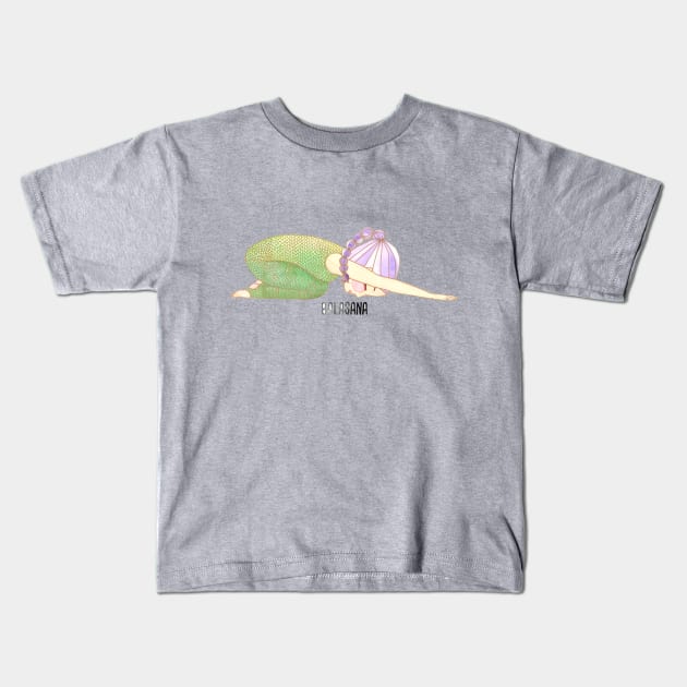 Balasana Kids T-Shirt by Sarito`s Ink:. 